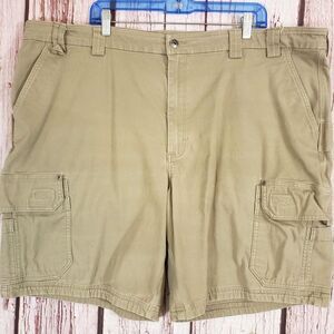 Duluth Trading 48 Cargo Shorts Cotton Spandex Stretch Khaki Beige Mens Flex Fire